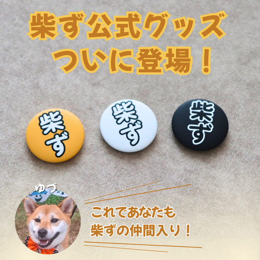 【柴選】【単品】お散歩バッグに「柴ず」の証!並べて可愛い赤・黒・白の3色バッジ